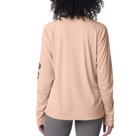 NWT Columbia  Omni-Shade 50 UPF Long Sleeve Sun Tee Peach Blossom Size Small - Picture 3 of 3